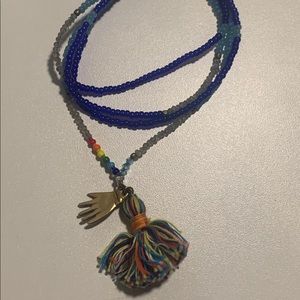 Gorgeous long beaded crystal mala necklace